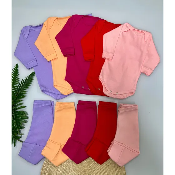 Kit 10 Peças De Body E Calça De Ribana Longo Inverno Rn A 3