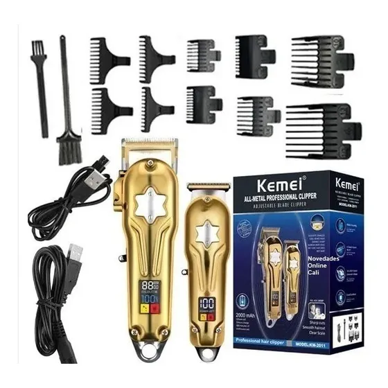 Cortadora de pelo Kemei Km 2011 dorada 110V