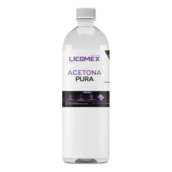 1 L Diluyente De Esmalte Acetona 100% Pura Licomex Premium