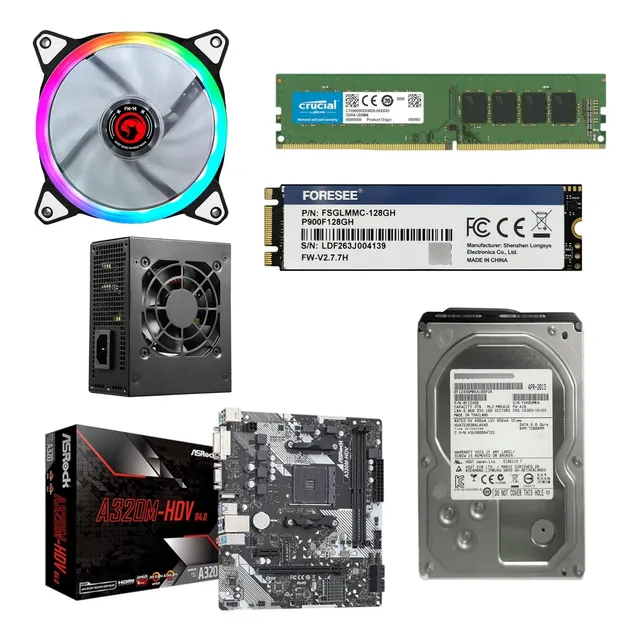 Pc Gamer Marvo R3 3200 8gb 128gb + 3tb Hdd Luces - Tecnobox