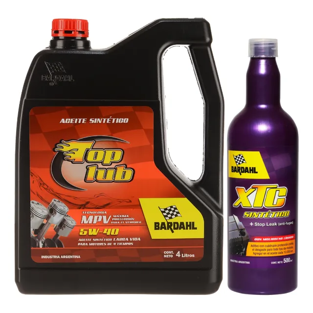 Kit Aceite 5w40 4lts + Aditivo Xtc 500ml, Sintéticos Bardahl
