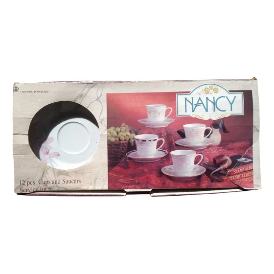 Juego De Cafe Y Te Porcelana Nancy Antiguo 6 Tasas 6 Platos
