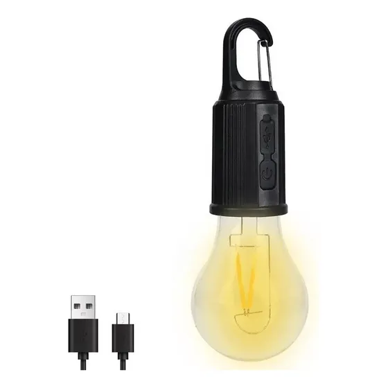 Lámpara Foco Luz Led Exterior Recargable Usb Camping Portati Luz Blanco Cálido