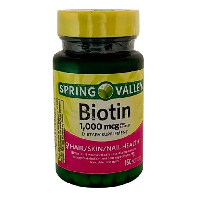 Biotin 1000mcg - 150 Softgels Spring Valley