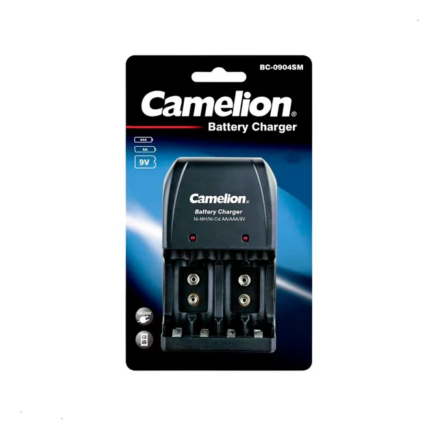 Cargador De Pilas Aa-aaa Y Bateria 9v Camelion Color Negro