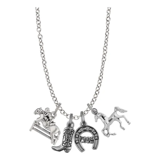 Collar Deportes Dije Balón Deportista Colgante Cadena Acero Plateado Equitación Montar Caballo