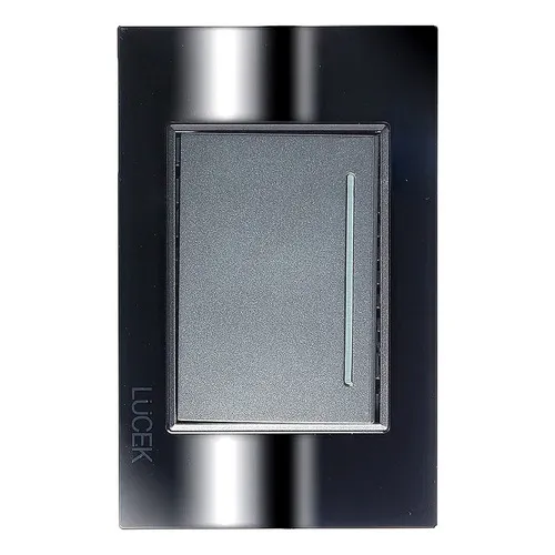 Placa 1 Interruptor Sencillo 3 Módulos Cristal Espejo Negro