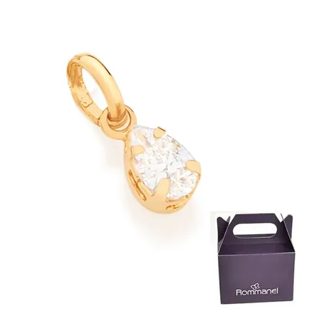 Pingente Rommanel Infantil Solitário Zirconia Gota 542048