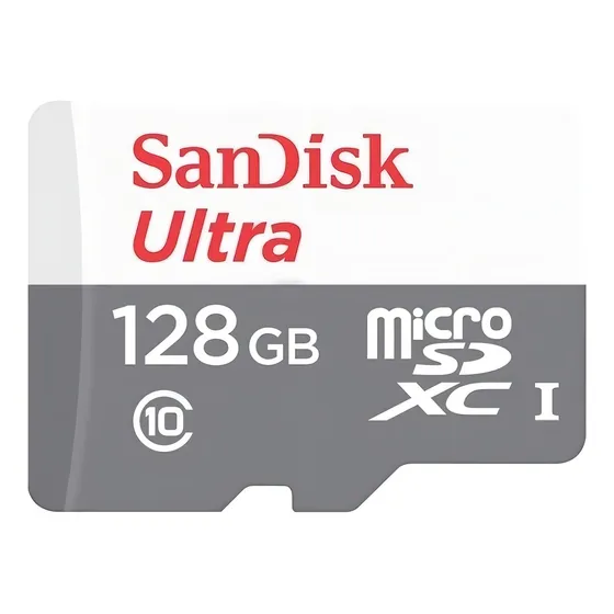Cartão De Memória 128gb Sandisk Ultra Velocidade de Leitura 100MB/s MicroSDXC Com Adaptador Sd SDSQUNR-128G-GN3MA