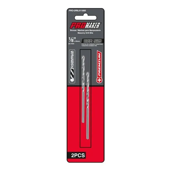 Mecha O Broca Concreto 1/8 Promaker 2 Piezas
