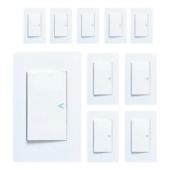 Placas Con Apagador Sencillo Lucek De 3 Módulos 10pz Ba01