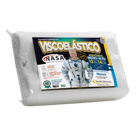 Travesseiro Anatômico De Viscoelástico - Marcbrayn - Nasa
