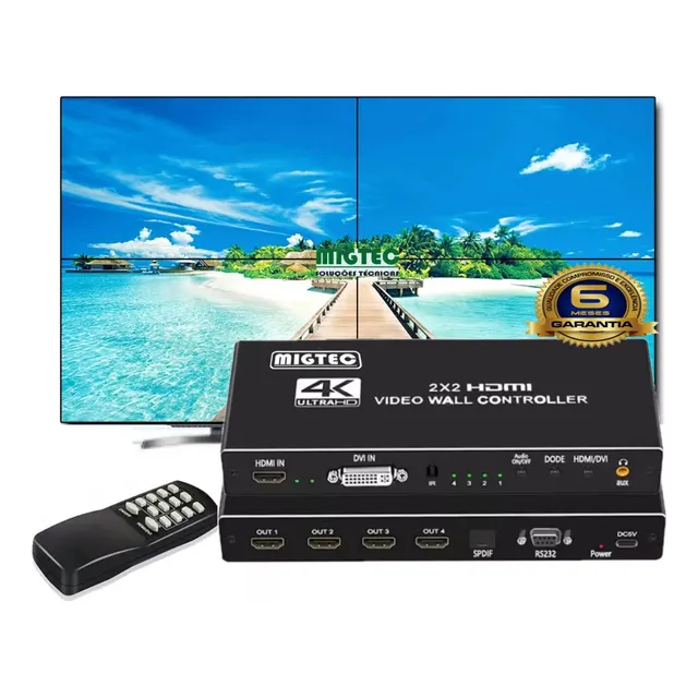 Controlador De Vídeo Wall 2x2 Fullhd- Hdvw2x2-n