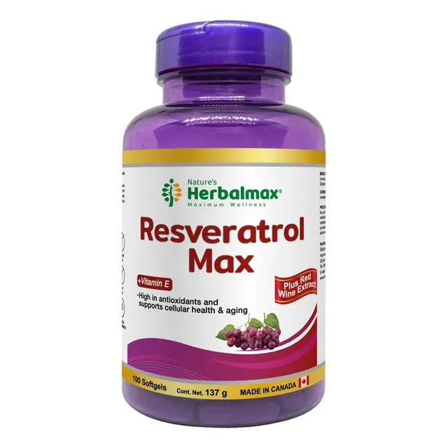 Resveratrol Max Herbalmax Antioxidante 1370mg 100 Capsulas