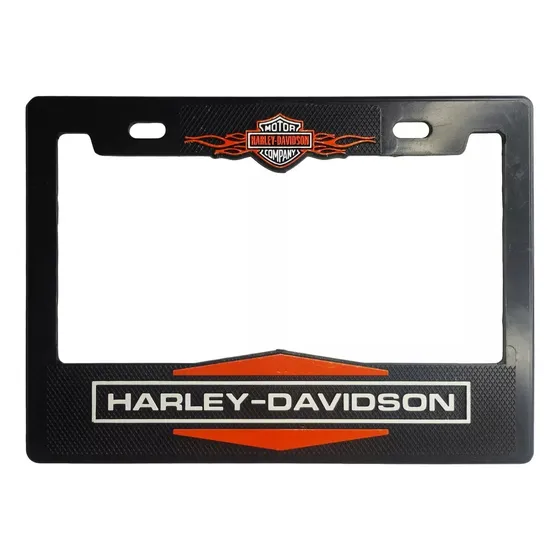 Porta Placa Moto Harley Davidson Naranja Premium 22.5x16.3cm