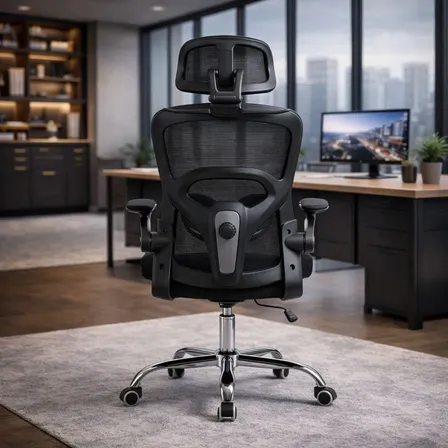 Cadeira Escritório Ergonômica Giratória Estudo Blidshop Preto Espuma