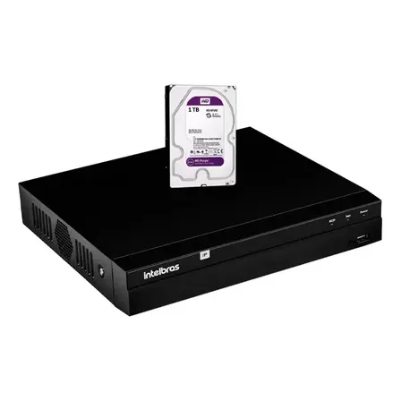 Gravador Nvr Intelbras Nvd 1408 4k C/ Hd 1tb Am Wd Purple 127/220v