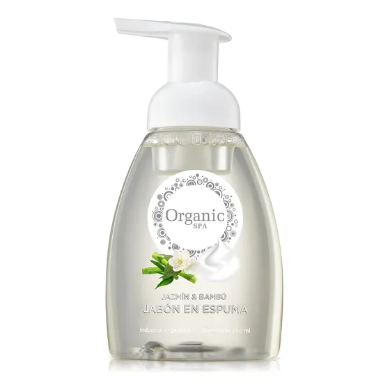 Jabón Líquido En Espuma X250ml Jazmín Bambú Organic Spa