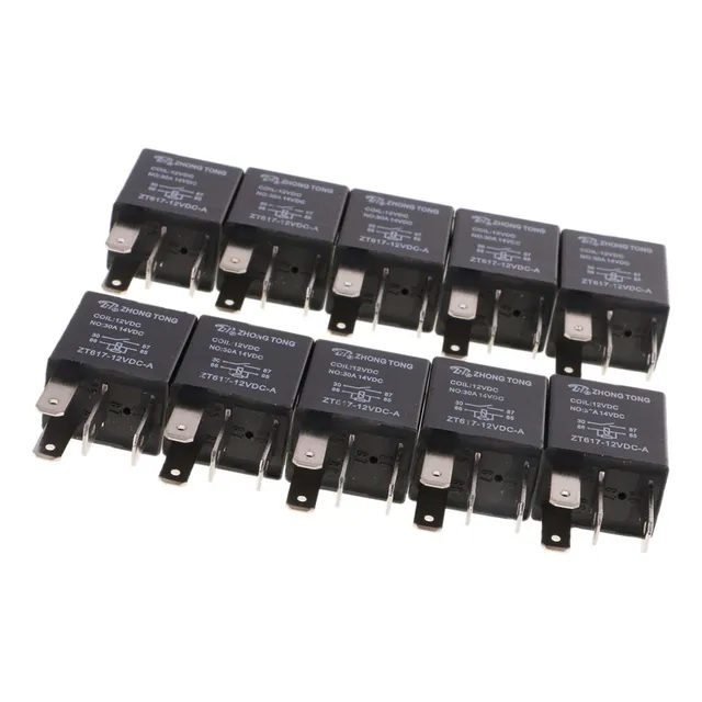 Para 10pcs Coche 30a 12v Spst Kit De Relé Para Bomba De