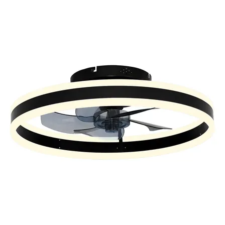 Ventilador Vintage De Teto 5 Pás Coibeu Com Remoto Led 50 Cm Preto 127/220v Plástico 5