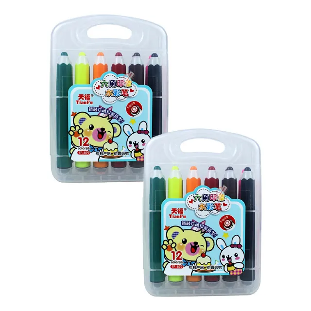 2 Pack Plumones Forma Lapiz Con Sellos Portatil Kawaii 24 Pz