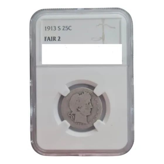 1/4 Dólar Barber 1913s Plata Usa - 25 Centavos Conmemorativa
