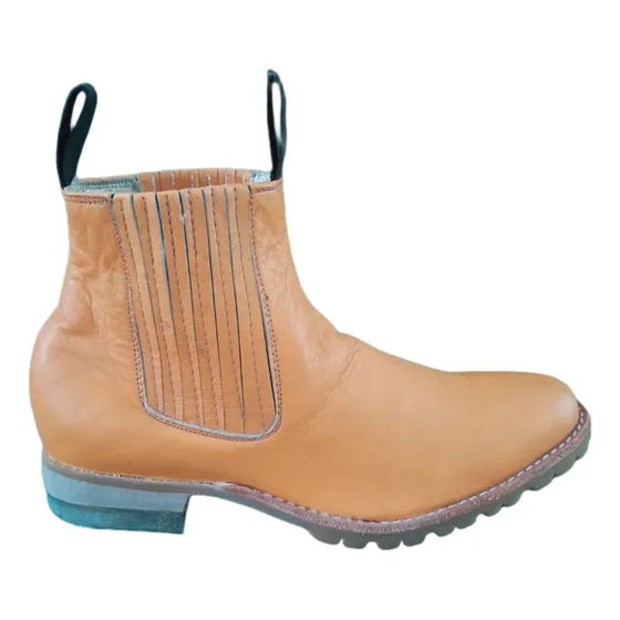 Botin Charro Piel Nat Vacuno Suela Tractor Unisex