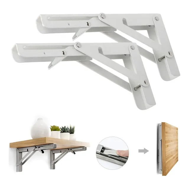 Repisa, Soporte, Ángulo Plegable Push 20cm Pack X2