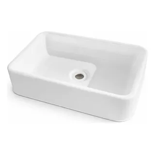 Pia Retangular Cuba Banheiro Sobrepor 45x30 Em Polipropileno Branco Brilhante
