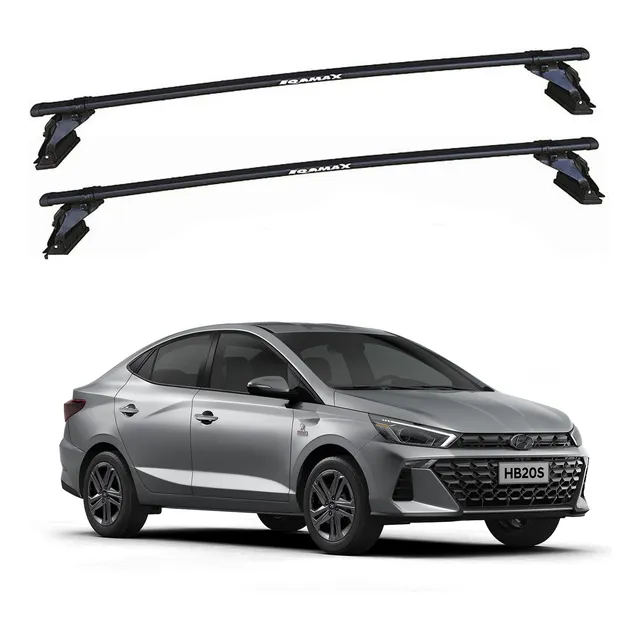 Barras De Techo Eqmax Acero Hyundai Hb20 2020+ Negro