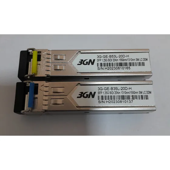  Transceiver Sfp 1.25g  Bidi 20km 1310nm  1550nm Sm Lc Ddm 