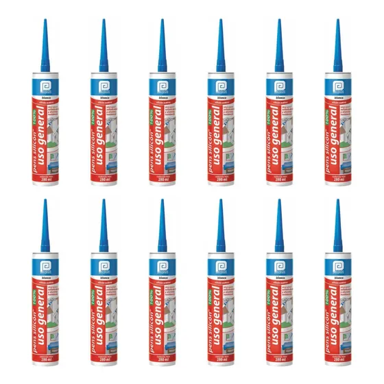 Silicón Uso General Blanco 280ml Pennsylvania (12 Piezas)