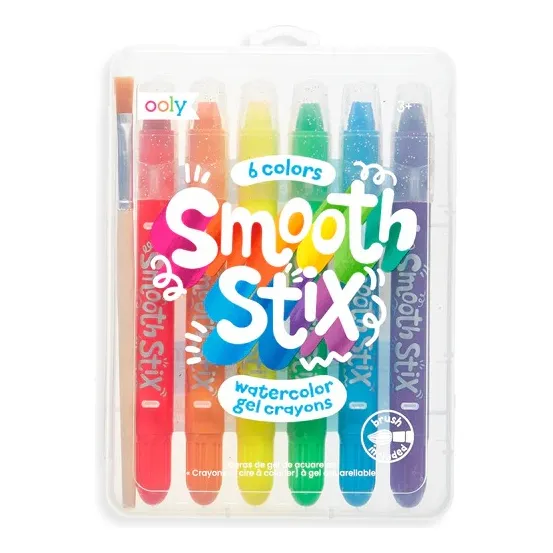 Crayones De Gel De Acuarela 6pk + Pincel Smooth Stix Ooly