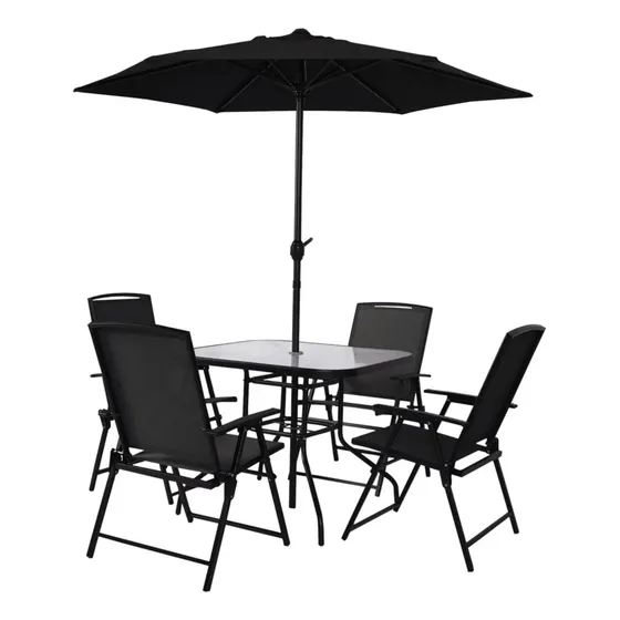 Conjunto Chicago Mor Com: 1 Mesa, 4 Cadeiras E 1 Guarda-sol