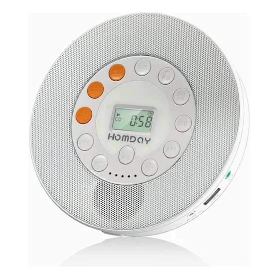 Leitor De Música Portátil, Rádio Bluetooth, Leitor De Cd
