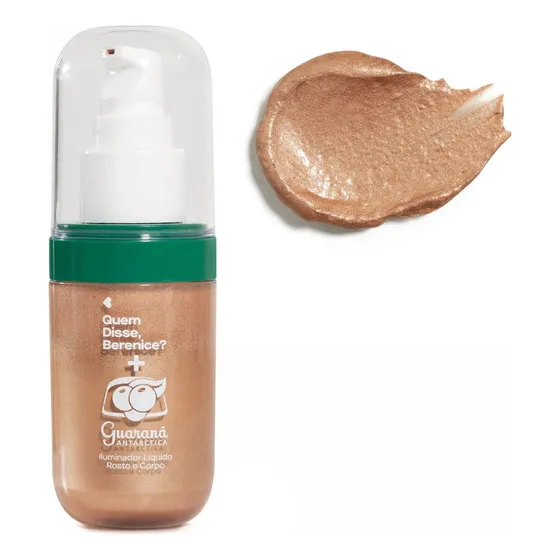 Iluminador Líquido Rosto E Corpo Qdb E Guaraná Antarctica Tom Da Maquiagem Dourado