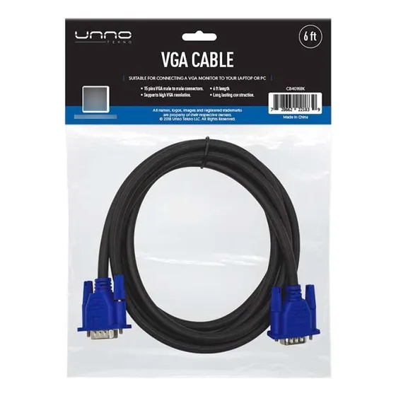 Cable Vga Unno Tekno 1.8m Macho-macho