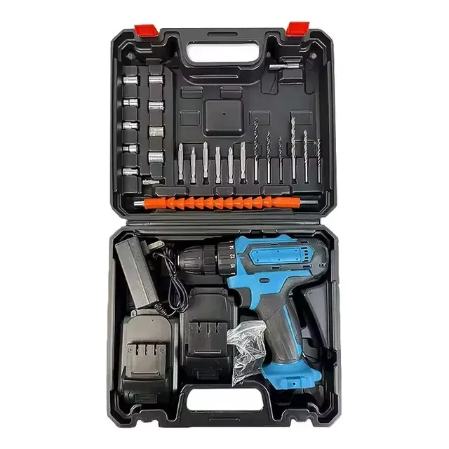 Taladro Destornillador Portátil Con Accesorios 2 Beteria 21v