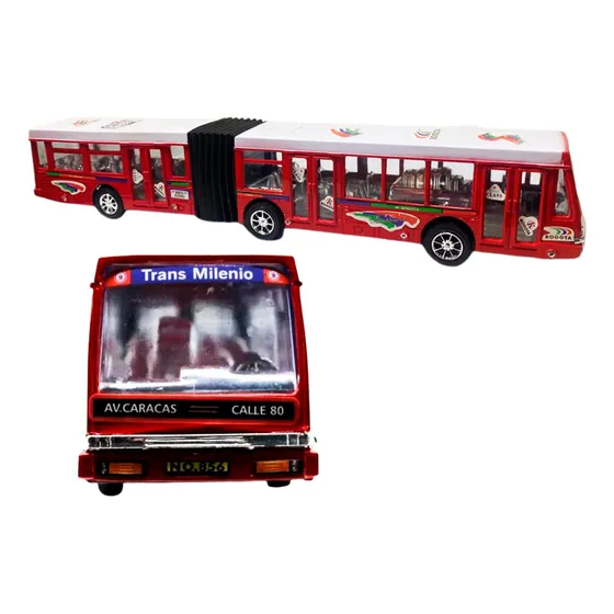 Transmilenio De Juguete Bus Articulado De Impulso Regalo 