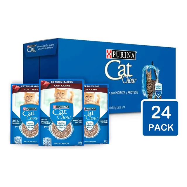 Purina Defense Gato Esterilizado Carne X24 2.04 kg Peso Neto Cat Chow