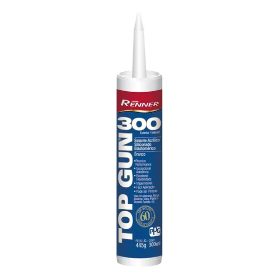 Sellador Acrilico Siliconado Elastomerico Top Gun 300 - 445g