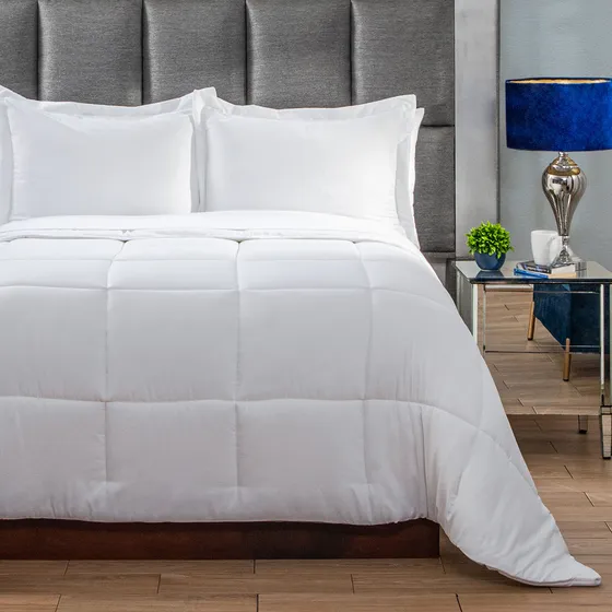 Set De Edredón Matrimonial 7 Pz Fundas De Almohada Y Sábanas Color Blanco Diseño De La Tela Geométrica