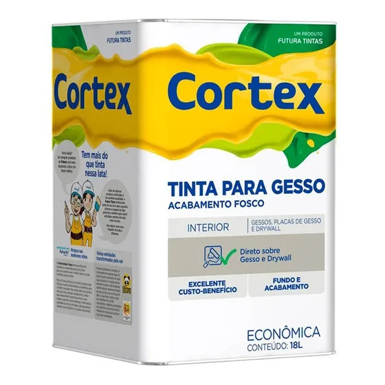 Tinta Para Gesso, Placas E Drywall Branca Cortex 18l