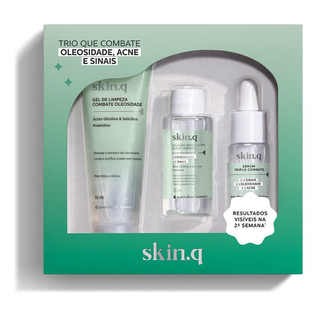 Kit Mini Combate Oleosidade Skin.q (3 Itens) Kit Mini Combate Oleosidade Skin.q (3 Itens)