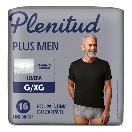 Plenitud Plus Men Roupa Íntima Descartável Absorção Imediata G/XG - 16 un