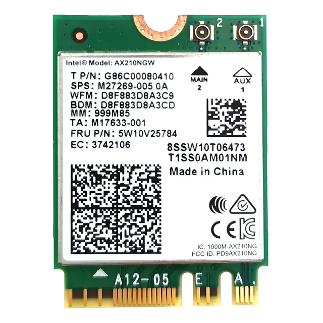 Intel Ax210ngw 802.11ax Wifi6 2.4gbps Dual Band Modelo