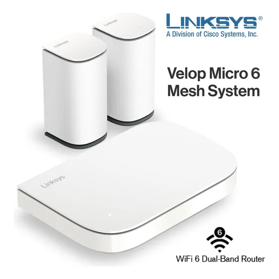 Router Wifi 6 Sistema Mesh Linksys Velop Micro6 Ax3000 Fibra