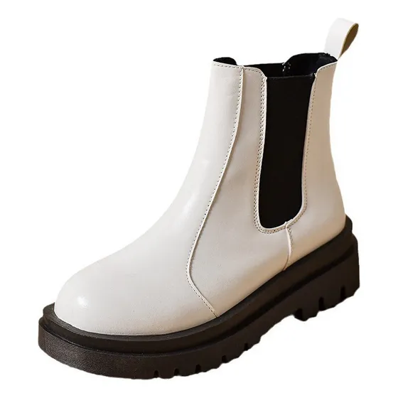 Botas De Suela Gruesa Con Estilo, Para Usar Con Vaqueros