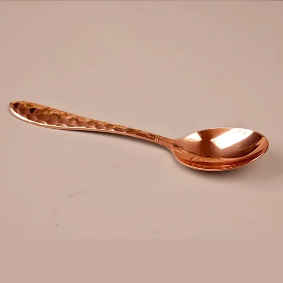Cuchara Cobre Larga Sopa Puro Al 99.9% Postre Duradera Mesa