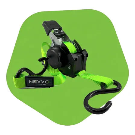 Cinta Para Carga Catraca Automatica 680kg 3,6m X 25mm Nevvo Verde